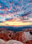 A vanilla sky meets cotton candy clouds at Cedar Breaks National Monument