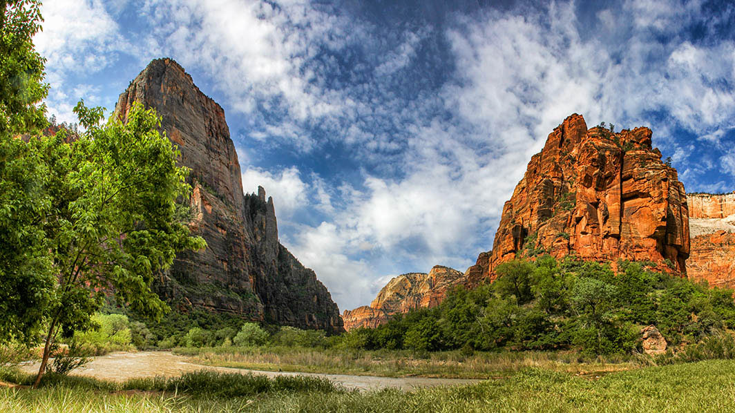 A look down the canyon at Zion's National Park