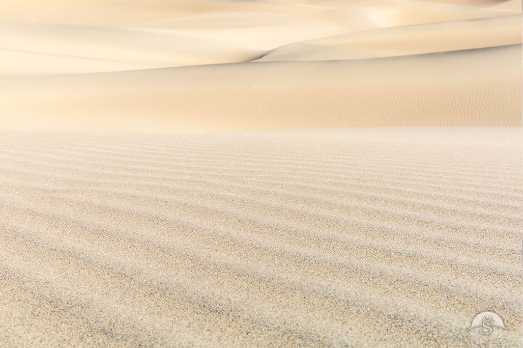 Minimalist capture of sand dunes in Death Valley National Park.