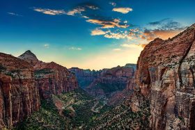 Zion National Park as seen from the Canyon Overlook Trail.