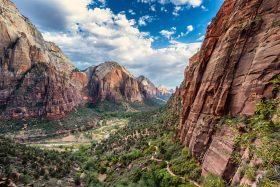 Zion Canyon as seen from the path to Angels Landing